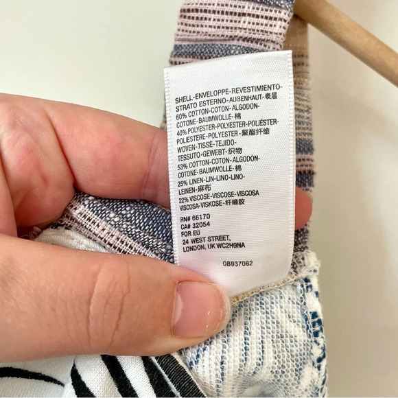 Urban Outfitters Linen Blend Patchwork Cropped Top - Picture 4 of 5